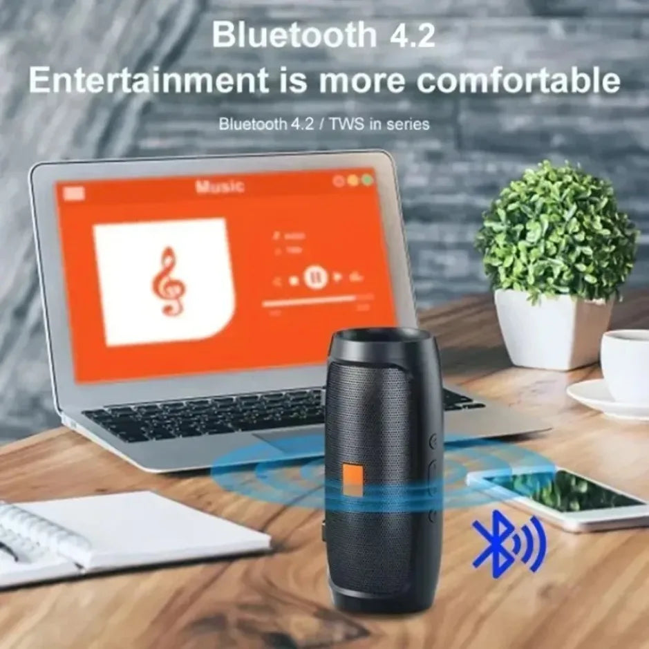 Portable Dual Bluetooth Speaker with Subwoofer, TF/USB Playback, FM Radio & TWS 360°
