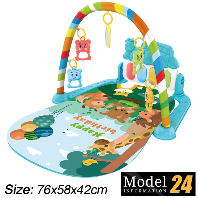 Baby Activity Gym Play Mat with Piano Keyboard 76 x 58 x 42 cm (30 x 23 x 16.5 in) – Musical Infant Play Gym for Newborns 0–36 Months