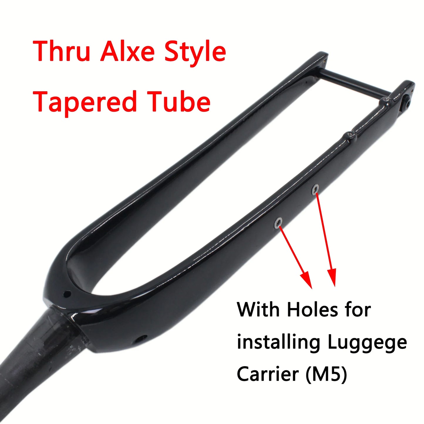 700C Full Carbon Gravel & Cyclocross Road Bike Fork — Flat Mount Disc Brake, Rack/Fender Mount, Tapered or Straight Steerer