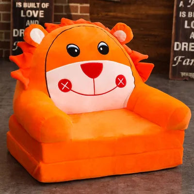 Foldable Kids Cartoon Sofa Bed — Plush Toddler & Baby Seat, Princess Nap Cushion