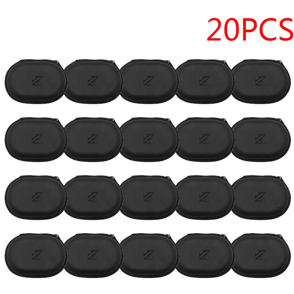 PU Leather Earphones Storage Case - Zippered Protective Carrying Organizer for Wired Earbuds, 101 x 71 x 40 mm (3.98 x 2.80 x 1.57 in)