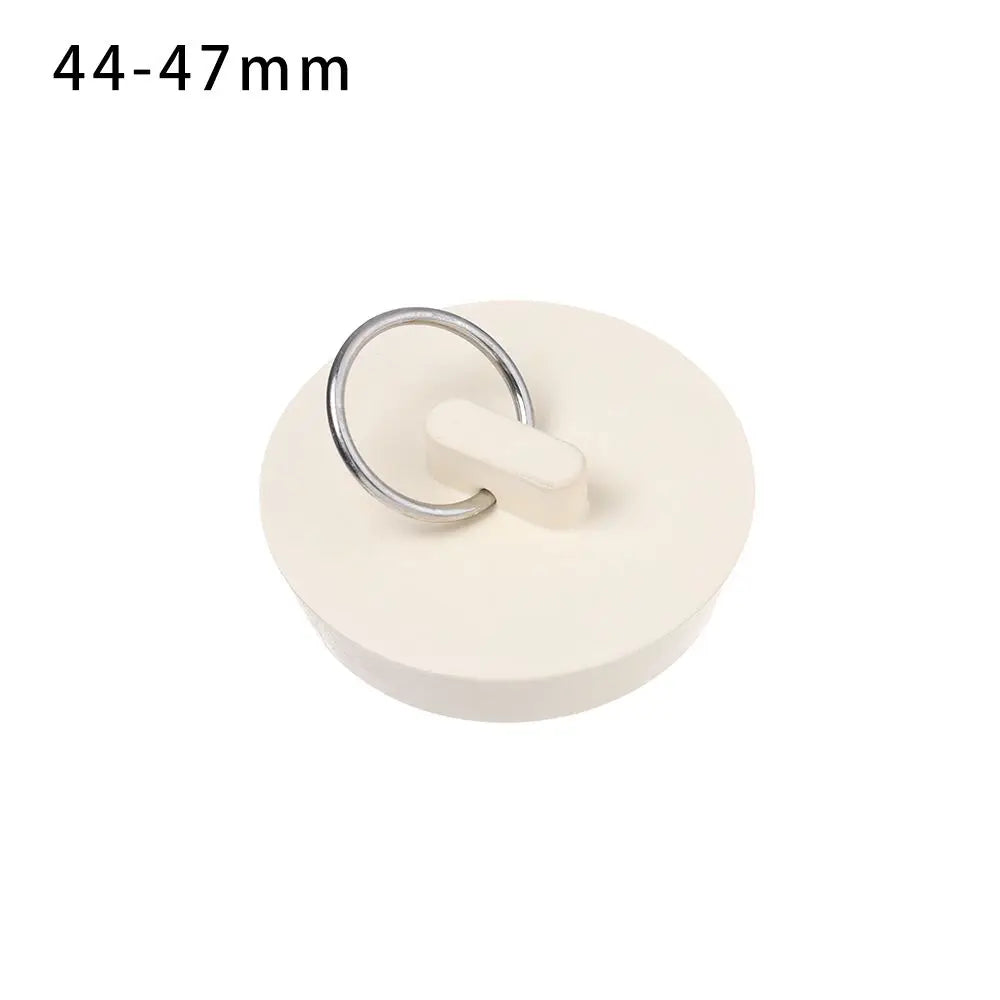 Universal Rubber Sink & Bathtub Drain Stopper Plug — Leakproof Floor Drain Strainer, White