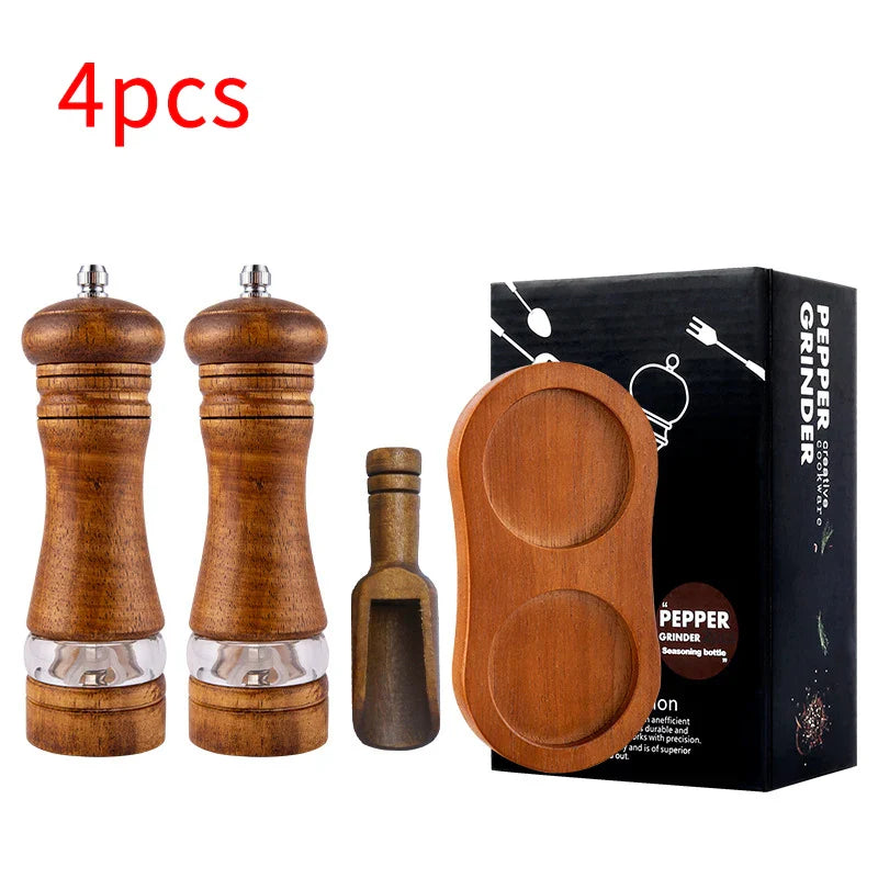 Manual Pepper Mill – Acrylic & Rubber Wood with Ceramic Core | Freshly Ground Pepper Grinder