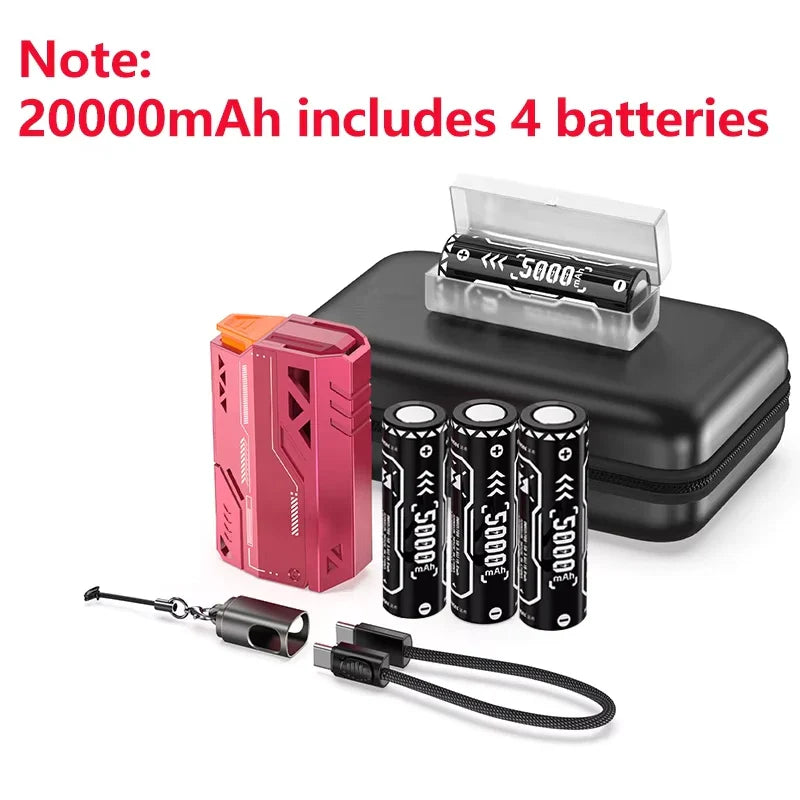 Detachable Power Bank 10,000–50,000mAh | 22.5W Fast Charge Replaceable Battery Pack with Built-In Cable