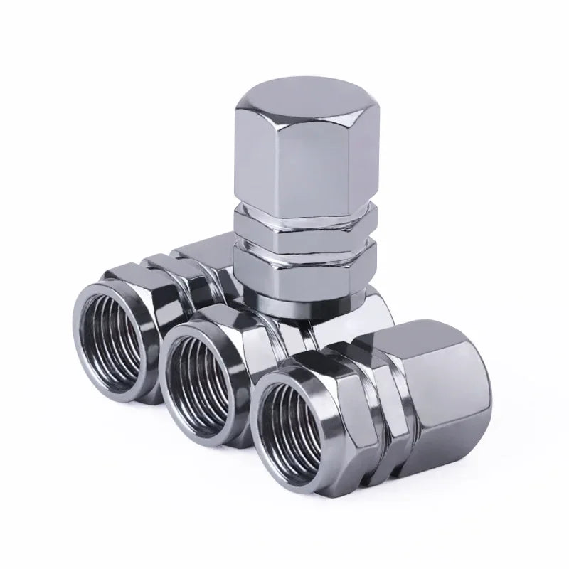 Aluminum Alloy Tire Valve Stem Caps — Dustproof Valve Caps for Car Motorcycle Bicycle (1.6 x 1.0 cm / 0.63 x 0.39 in)