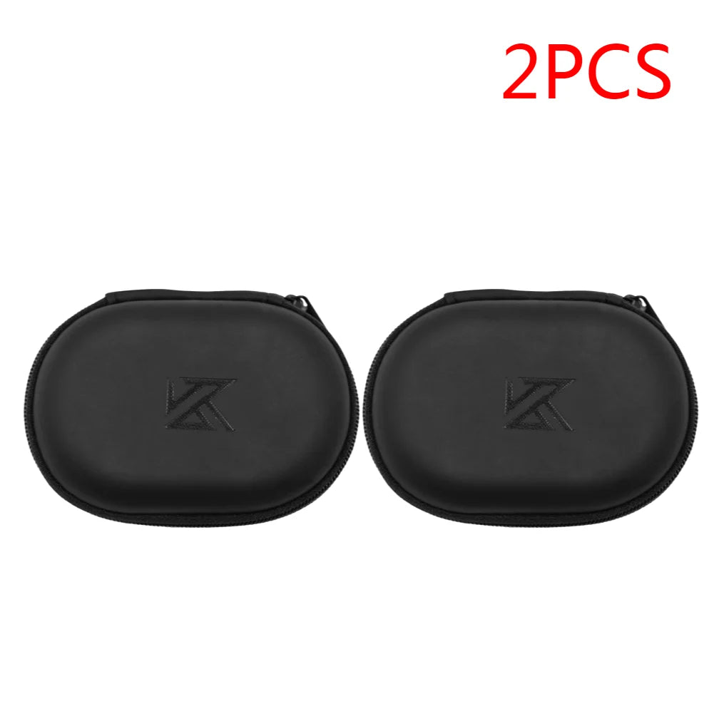 PU Leather Earphones Storage Case - Zippered Protective Carrying Organizer for Wired Earbuds, 101 x 71 x 40 mm (3.98 x 2.80 x 1.57 in)