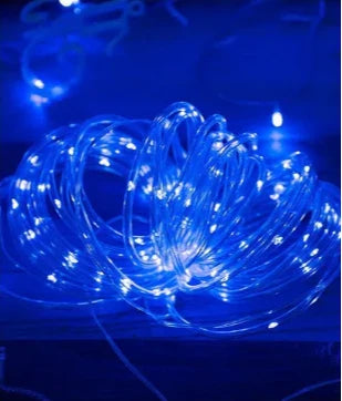 Solar LED String Lights (100/200 LEDs, 10m/20m | 32.8ft/65.6ft) Waterproof IP65 Tube Rope Fairy Lights for Garden Patio Wedding Christmas