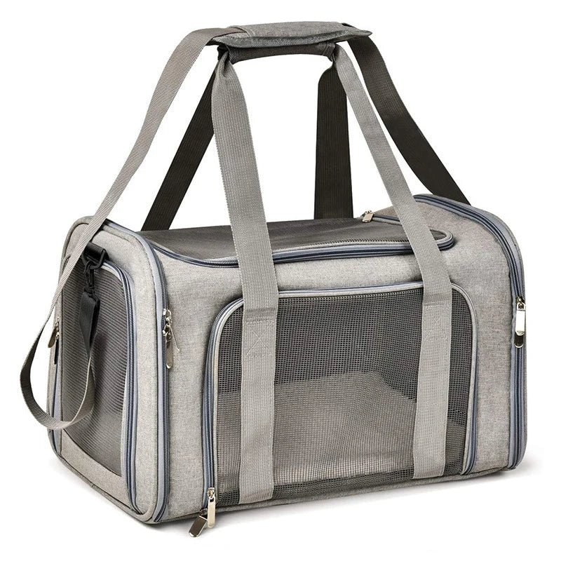 Portable Soft-Sided Pet Carrier Backpack for Dogs & Cats — Airline Approved, Foldable Nylon (M/L/XL)