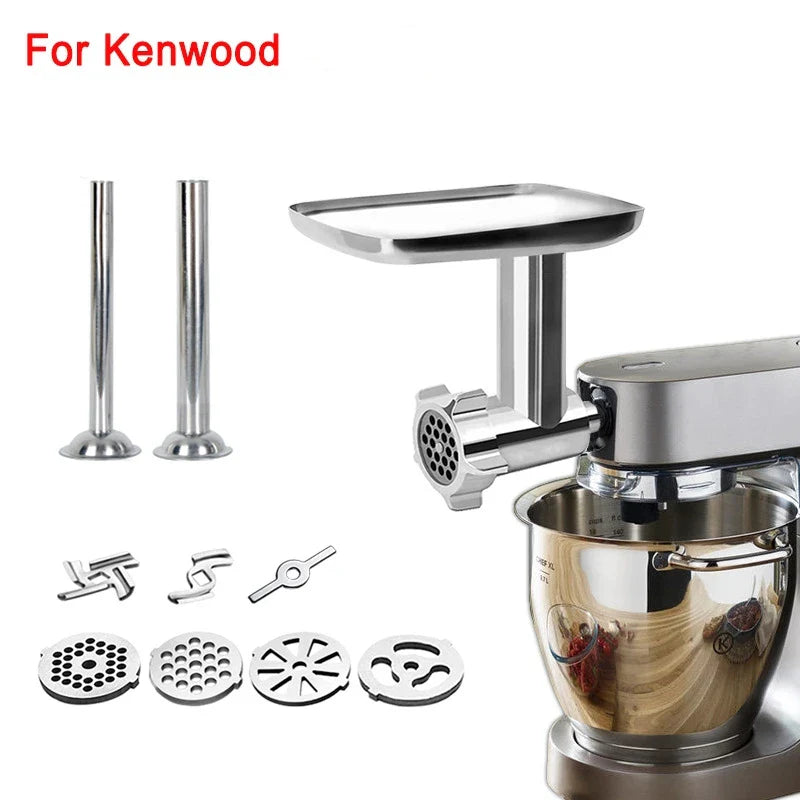 Pasta Cutter & Meat Grinder Attachment Kit for Stand Mixers – Fettuccine 6mm (0.24 in), Stainless Steel Grinder & Sausage Stuffer