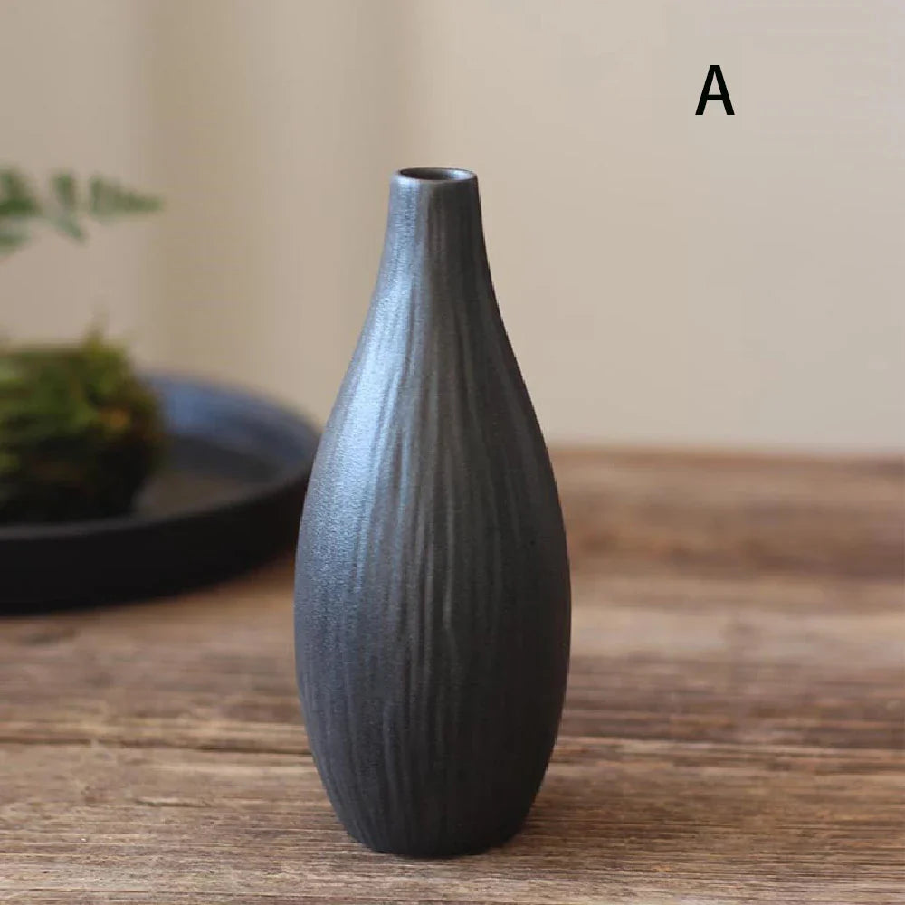 Simple Ceramic Porcelain Vase for Hydroponic Plants — Minimalist Small Vase for Living Room & Dining Table Decor