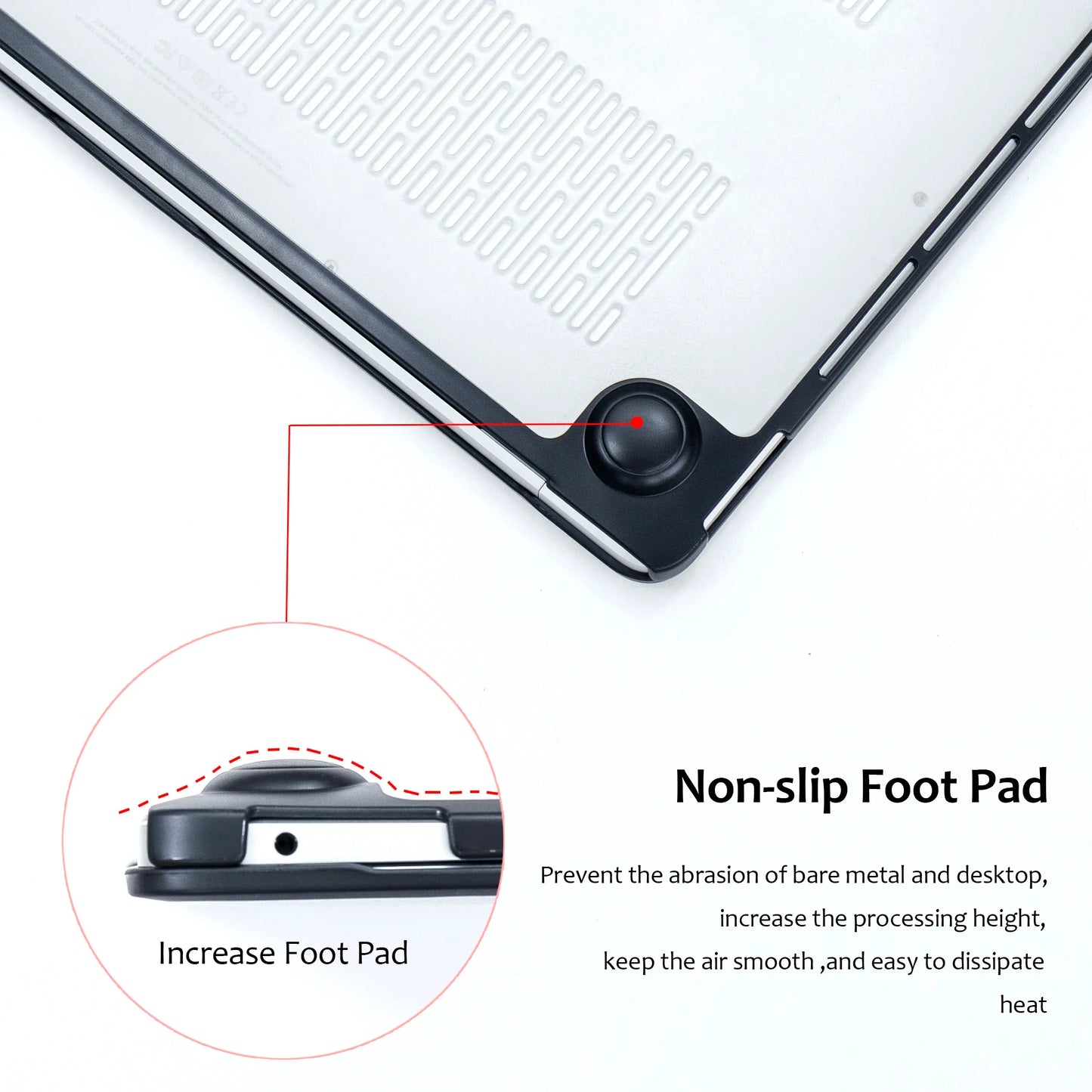 Matte Transparent PC+TPU Protective Case for MacBook Air & Pro 13/13.6/14/15.3/16-inch (33-41 cm) - Full Shell with Keyboard Cover & Vented Non-Slip Feet