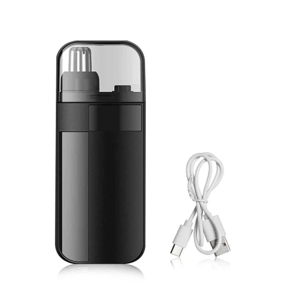 USB Rechargeable Nose & Ear Hair Trimmer - Portable Electric Mini Rotary Dual-Blade Nose Hair Remover