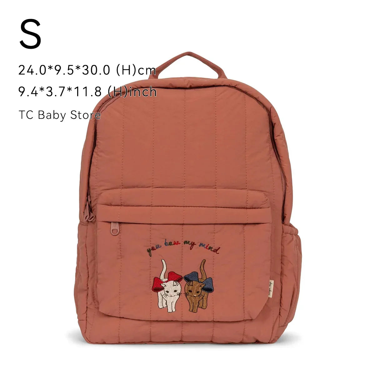 Kids Cotton Backpack (S/L) – Kindergarten & Travel Schoolbag for Toddlers, Children and Moms, Waterproof Geometric Cherry Lemon
