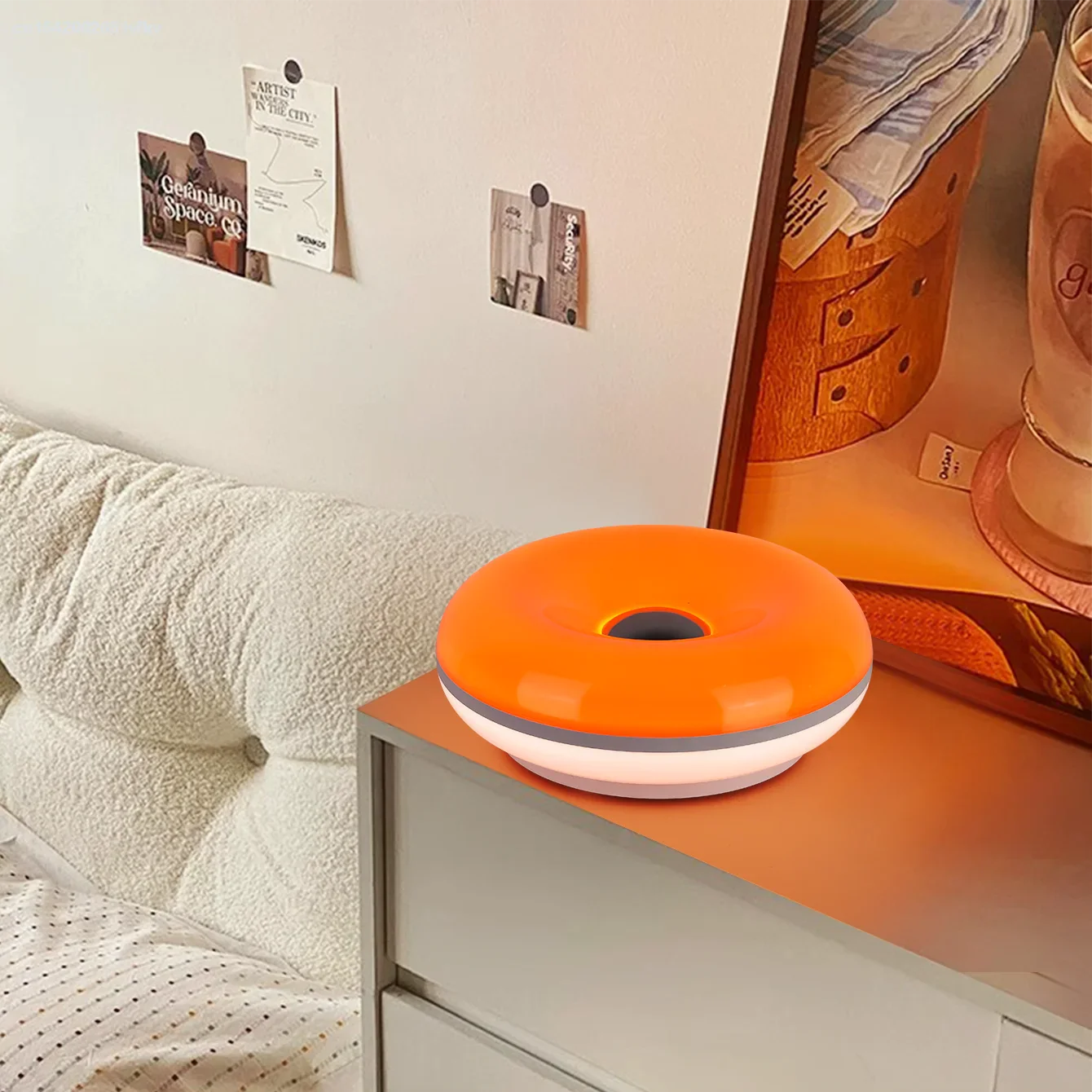 Bauhaus Donut Table Lamp USB LED Bedside Night Light for Bedroom Living Room Dining Room