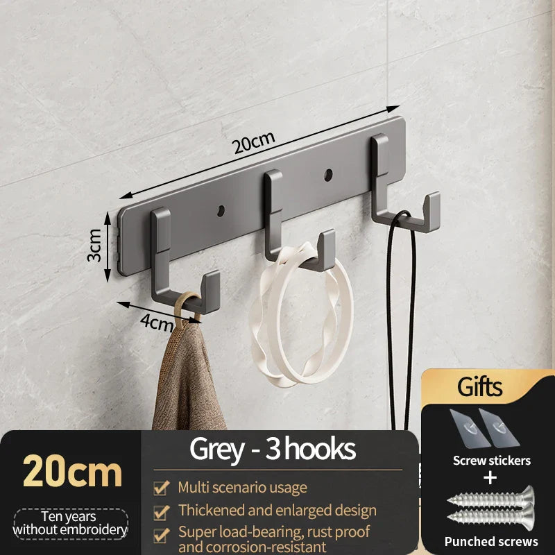 Heavy Duty Aluminum Wall Hooks for Coats & Bags, Entryway, Closet & Wardrobe Robe Hooks (1-3 Pack)