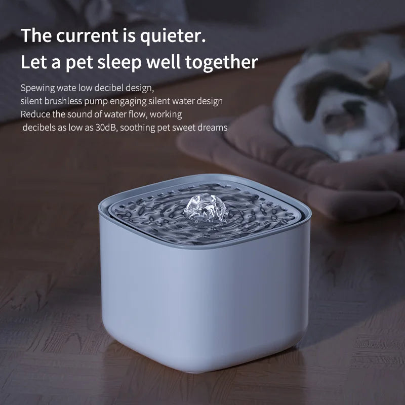 3L (101 oz) Automatic Circulating Cat Water Fountain – USB Rechargeable Filtered Water Dispenser, Quiet Electric Pet Drinker