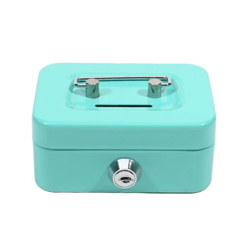 Mini Metal Money Box with Key Lock – Lockable Coin Safe for Adults & Kids