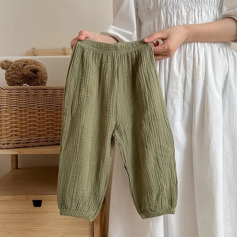 Kids Anti-Mosquito Harem Pants – Breathable Summer Bloomers for Boys & Girls (9M–6Y)