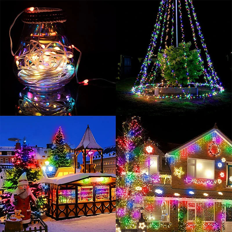 USB RGBIC Addressable LED Fairy String Lights with WiFi - Individually Programmable RGB LED Strip 1m/3m/5m/10m/20m IP67