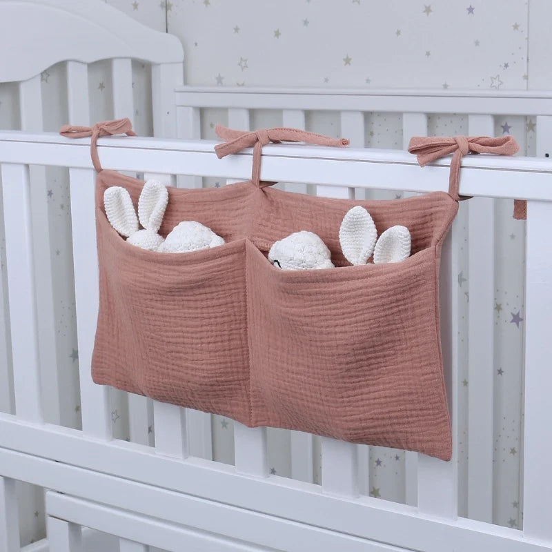 Baby Diaper Bag & Crib Hanging Organizer - Bed Headboard Storage Bag for Newborns & Toddlers (15 x 7.5 in / 39 x 20 cm)