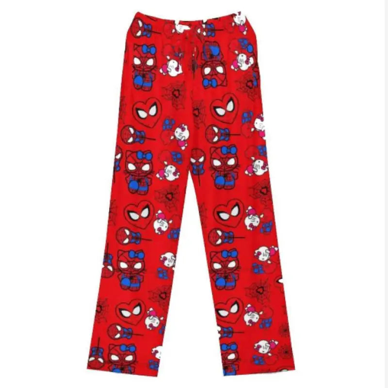 Hello Kitty Y2K Plush Pajama Pants, Winter Cozy Home Sleepwear for Couples