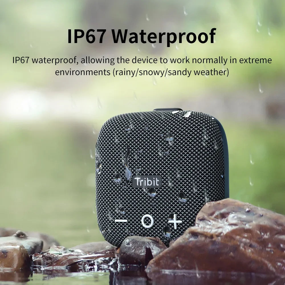 Portable Bluetooth Speaker, IP67 Waterproof, 90dB Deep Bass, Bluetooth 5.3, 12-Hour Playtime, Built-In Strap & Powerbank