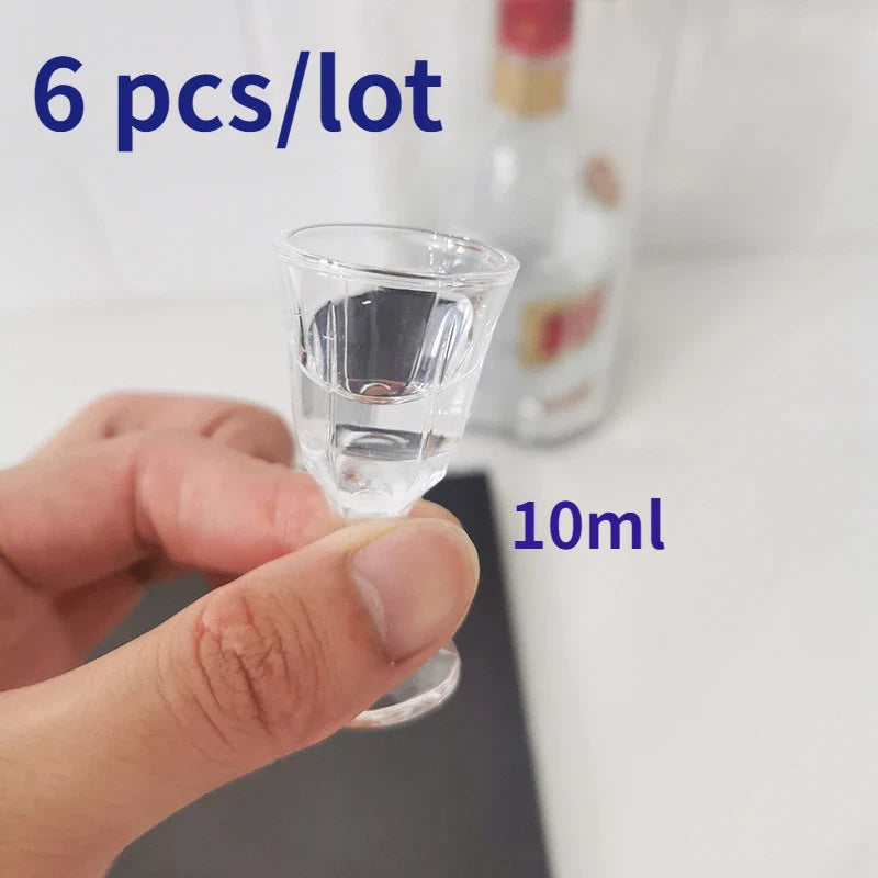 6-Pack 10ml (0.34 fl oz) Clear Shot Glasses - Mini Glass Shooter Cups for Party & Home Bar