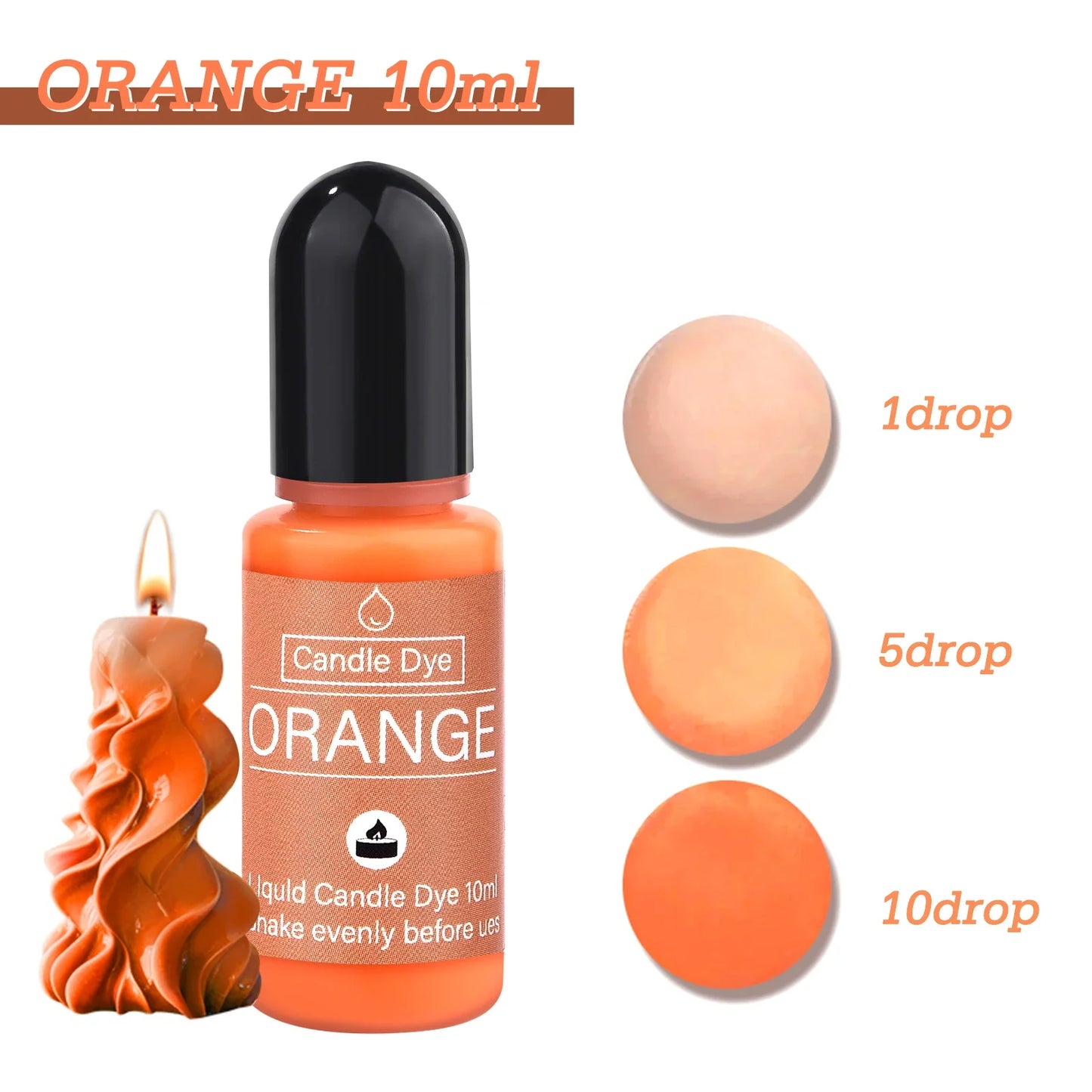 Liquid Candle Dye Pigment 10ml (0.34 fl oz) - Aromatherapy & DIY Candle Colorant