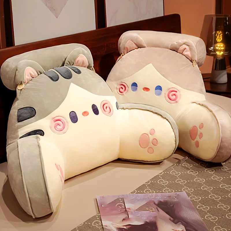 70 x 50 cm (27.6 x 19.7 in) Large Bedhead Backrest Pillow, Cartoon Cat Sofa Reading Cushion, Maternity Waist Support