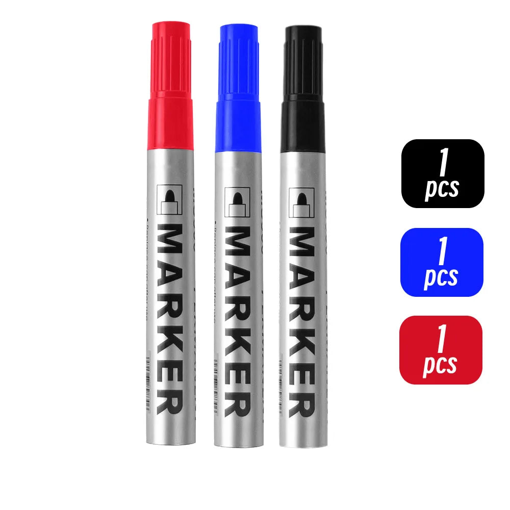 Waterproof Black Permanent Paint Marker - Quick-Dry Oil-Based Pen for Tires, Metal & Glass