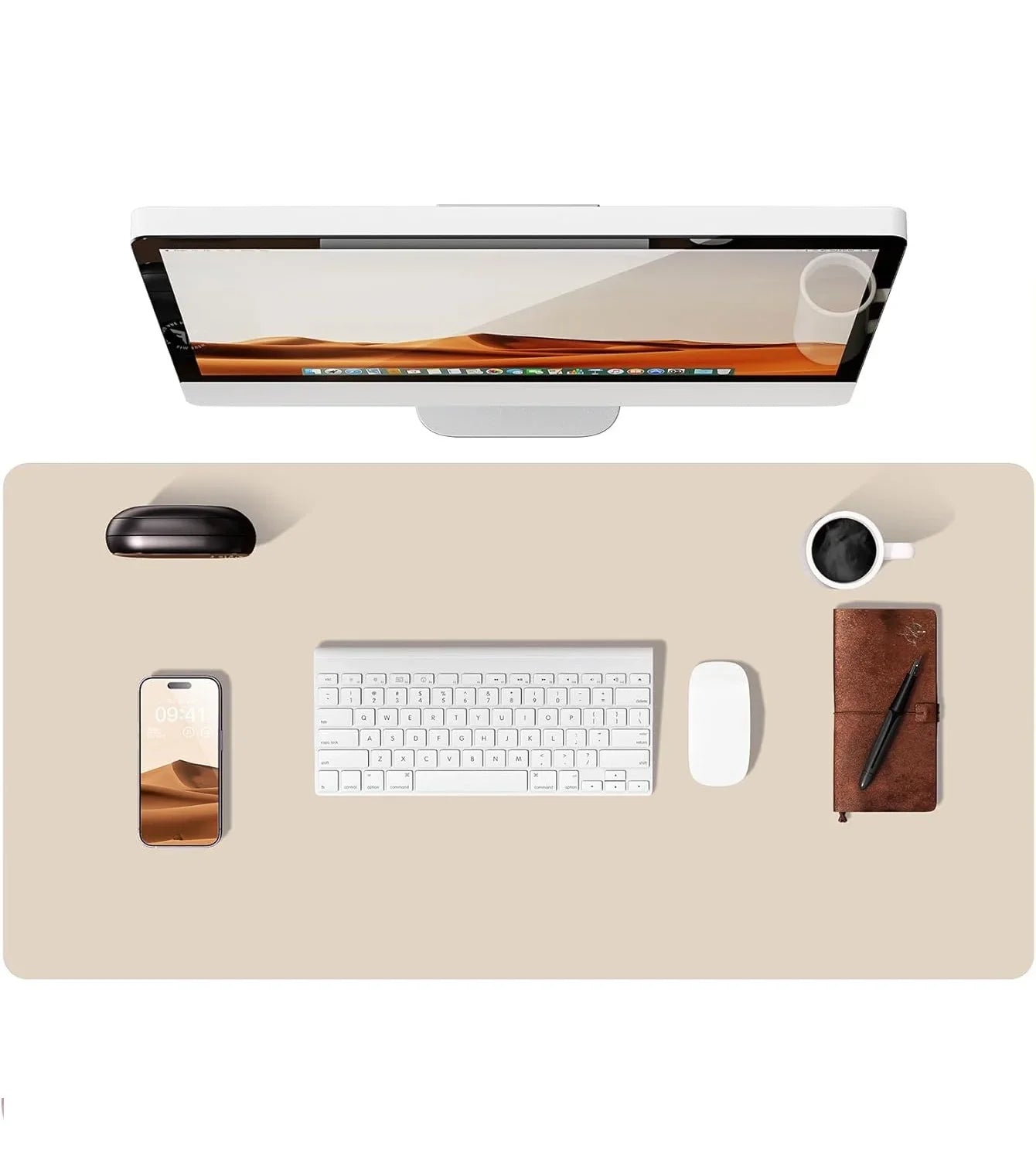 PU Leather Desk Mat – Large Waterproof Mouse Pad & Keyboard Mat, Desk Protector for Office