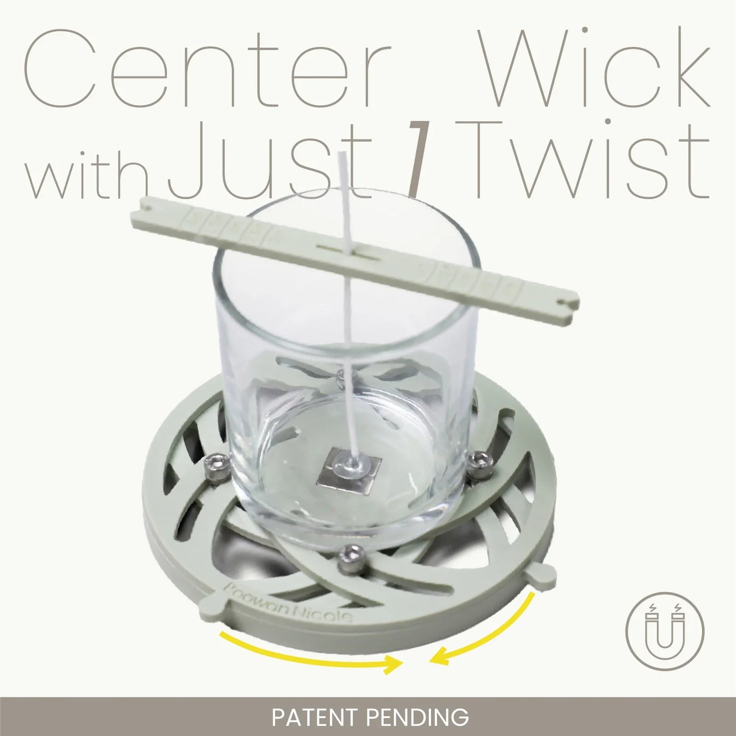Quick Magnetic Candle Wick Centering Setter Pro with Wick Holder for Candle Making