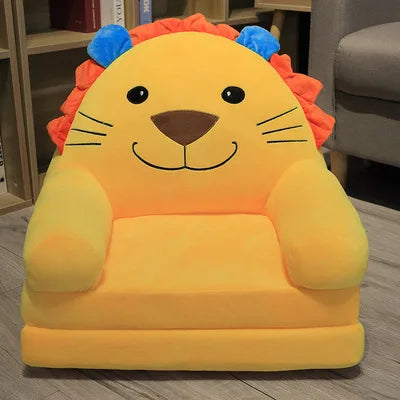 Foldable Kids Cartoon Sofa Bed — Plush Toddler & Baby Seat, Princess Nap Cushion