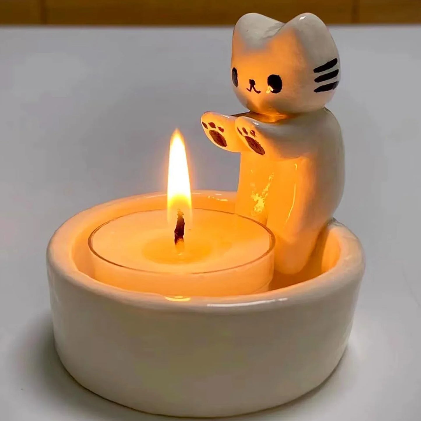 Kitten Candle Holder Resin Cat Tea Light Holder for Home Decor & Gifts 6 cm (2.4 in)