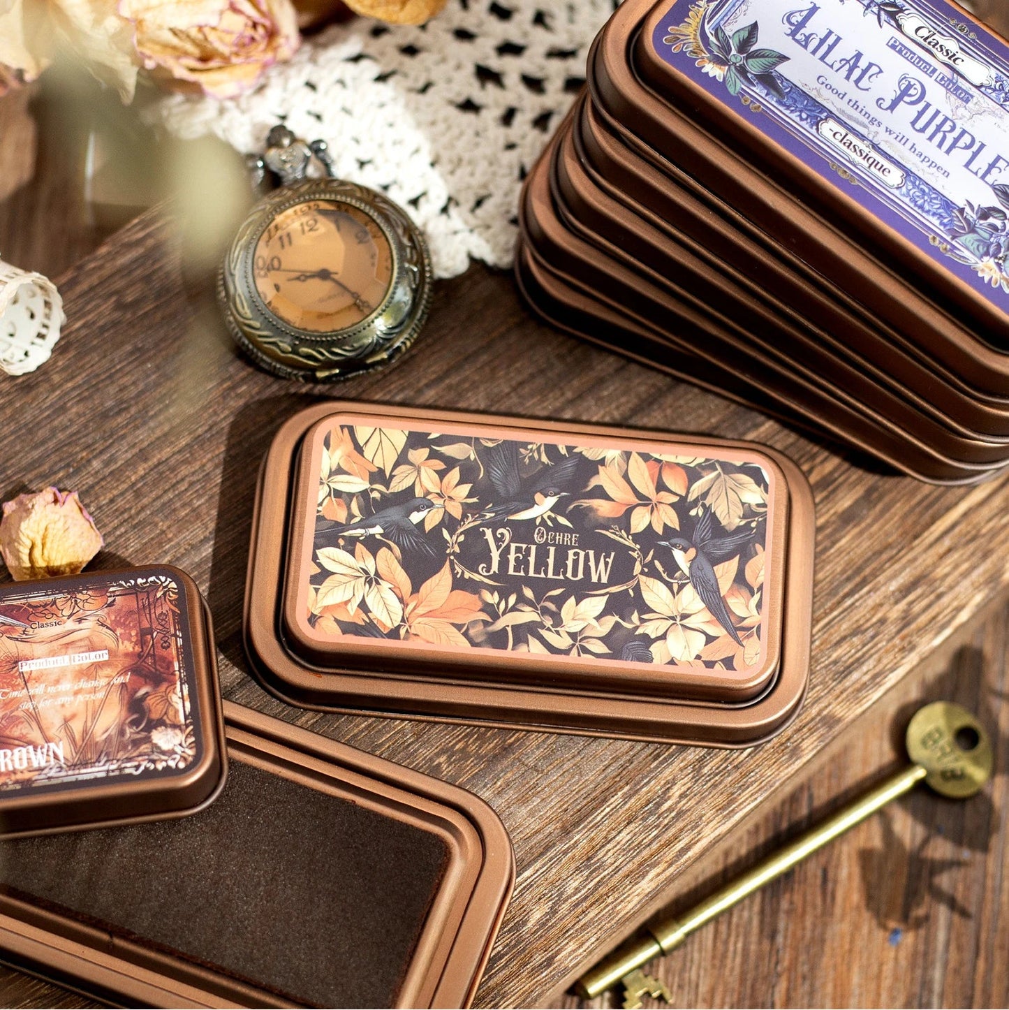 Retro Gothic Ink Pad for DIY Crafts & Scrapbooking – for Rubber and Wooden Stamps, Paper Stationery