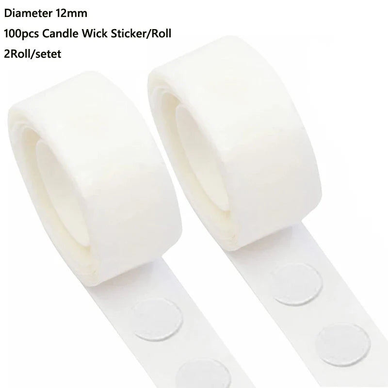 100-Pack Pre-Waxed Cotton Candle Wicks with Metal Sustainer Tabs — 2.5–20 cm (1–7.9 in) Smokeless DIY Candle Making