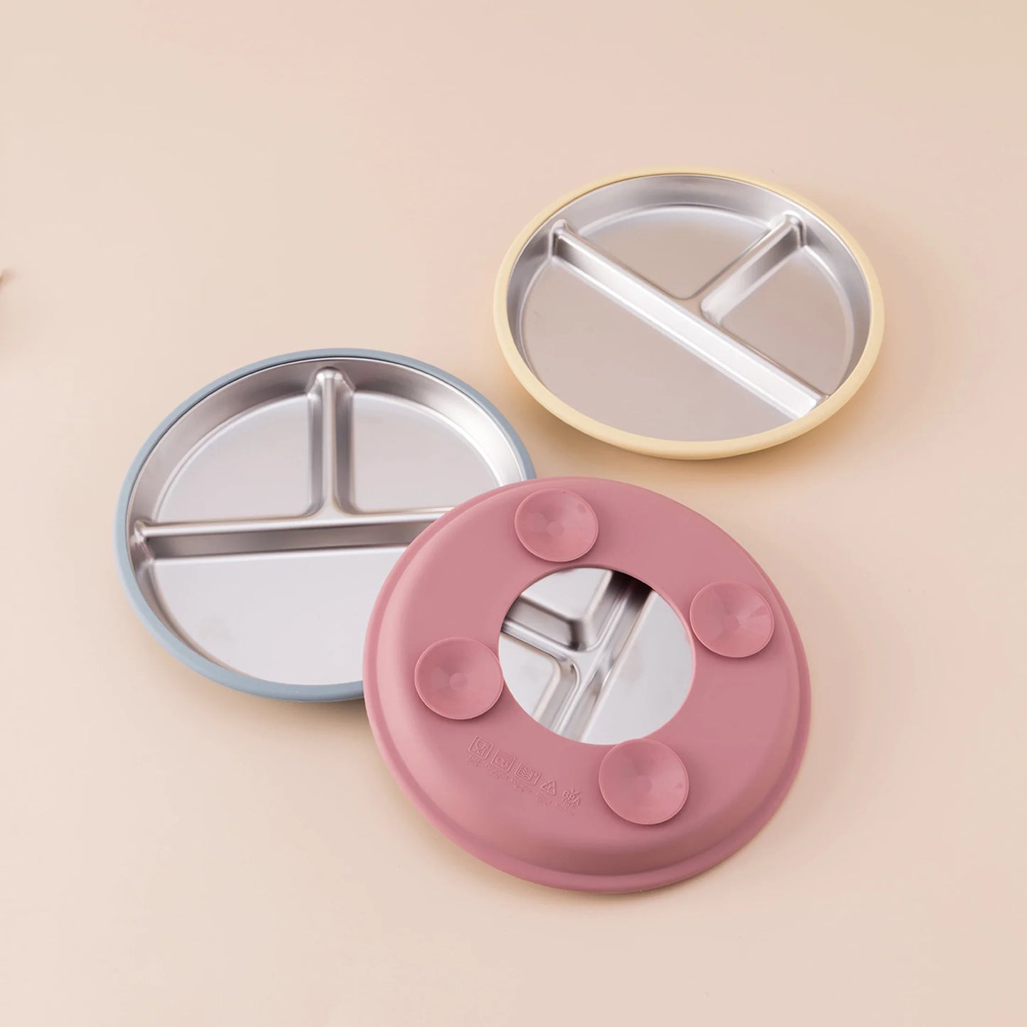 5-Piece Baby Feeding Set — Stainless Steel Plates & Utensils with Detachable Silicone Suction Bowl, BPA-Free Infant Fork Spoon Cup