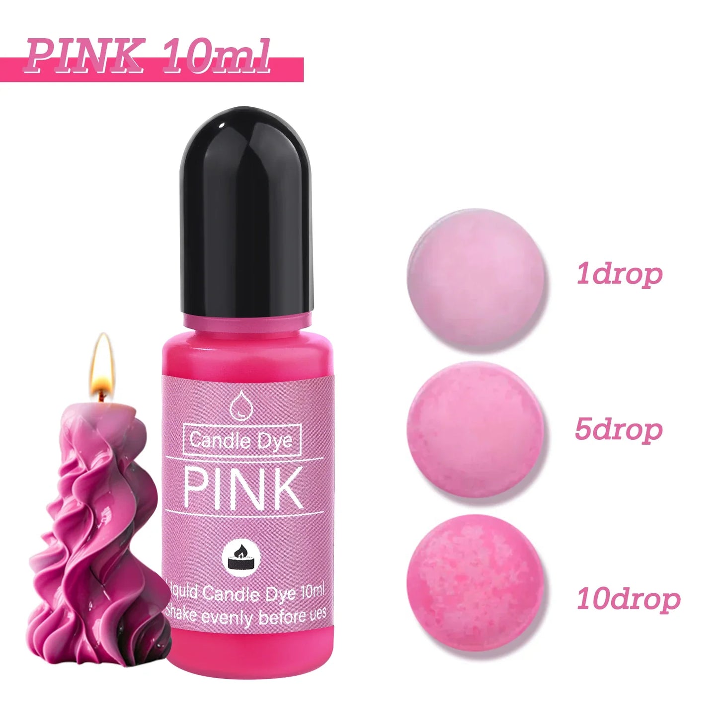 16-Color Liquid Candle Dye Set — 16 x 10ml (0.34 fl oz) Non-Toxic Soy Wax Pigments for Candle & Soap Making