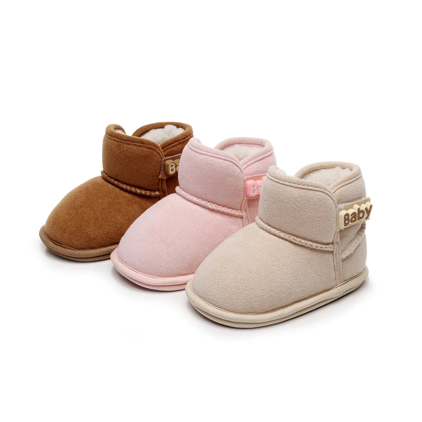 Baby Winter Ankle Boots Non-Slip Fleece Lined Soft Sole Toddler Infant Shoes 0-18 Months