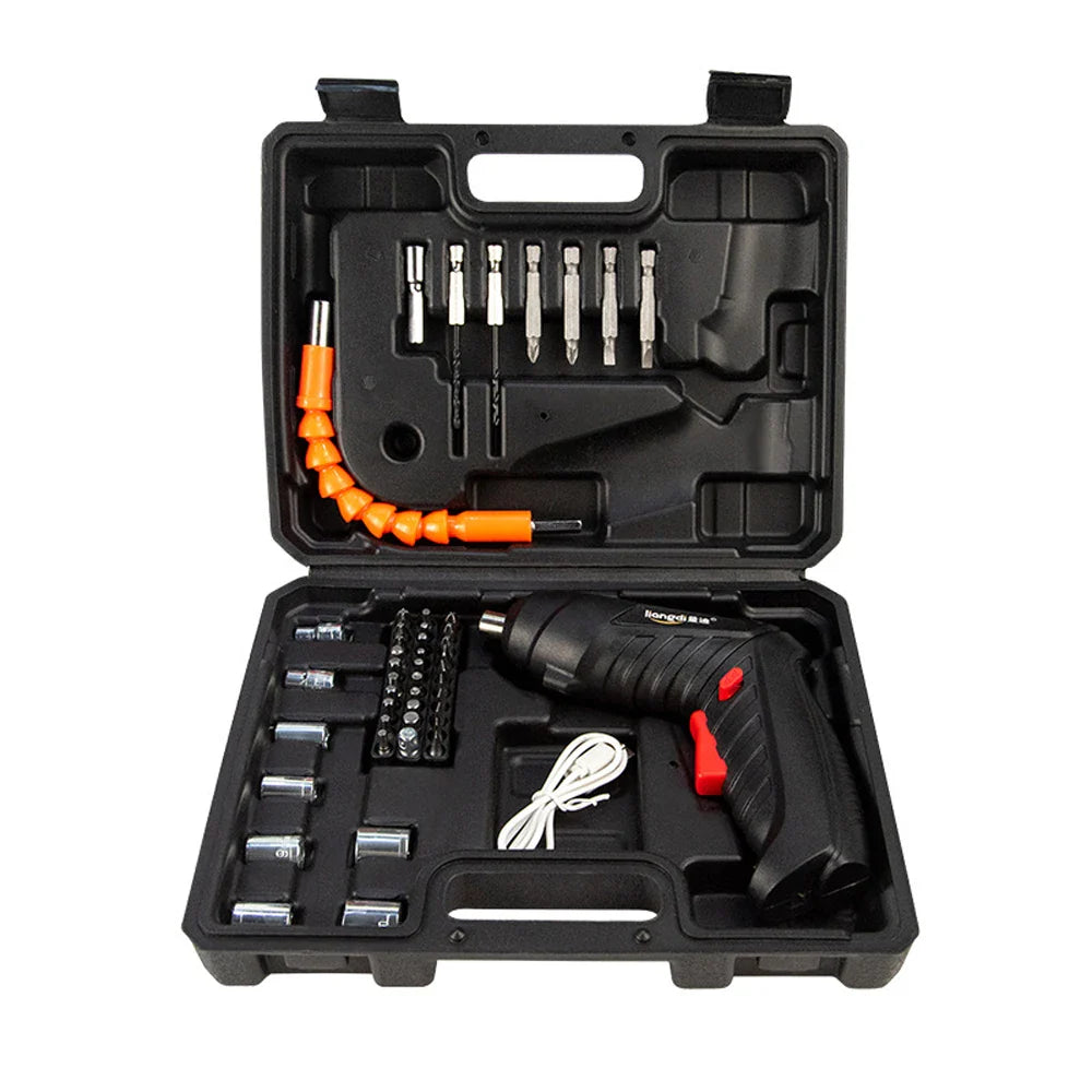 47-Piece 3.6V Cordless Electric Screwdriver Kit, 1800mAh Rechargeable Mini Drill for Home DIY & Furniture Installation