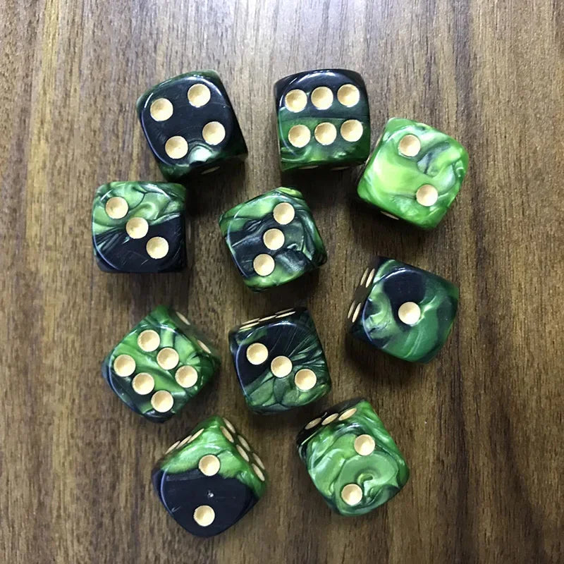 5-Piece 16mm Two-Color 6-Sided Acrylic Dice Set – Board Game & Puzzle Accessory