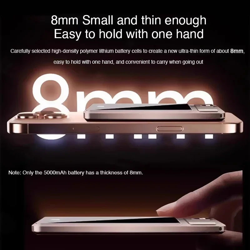 Magnetic Wireless Power Bank 10000mAh — 20W Fast Charging Portable Battery (Also 5000mAh) for Magnetic-Compatible Phones