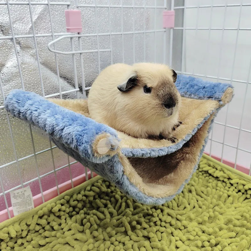 Pet Hammock for Small Animals – Double-Thick Plush Hanging Bed for Hamsters, Mice & Rats | Warm Nest Sleeping Bag, Two Sizes (20×14×10 cm / 7.9×5.5×3.9 in; 26×18×12 cm / 10.2×7.1×4.7 in)