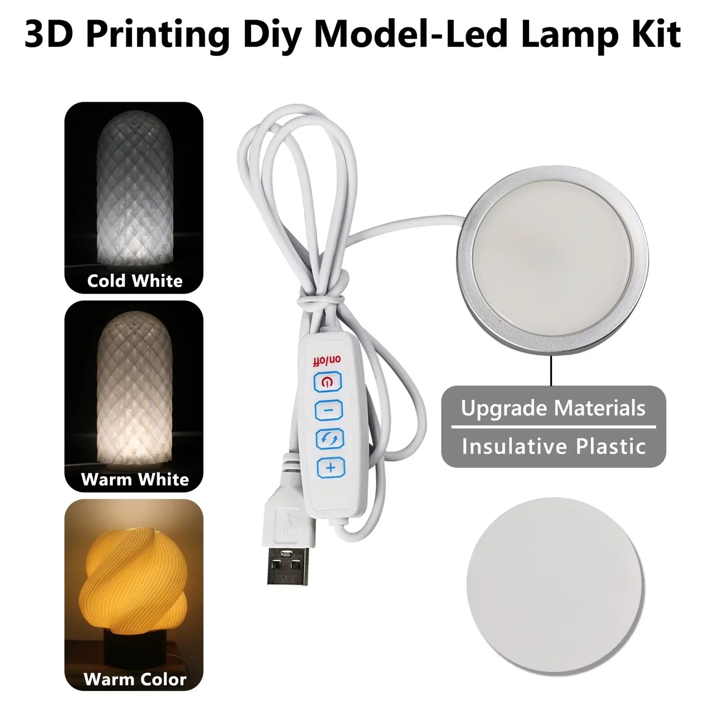 DIY 3D Printing Model Kit – Aviation Engine, Wireless Mouse & LED Light Parts for Makers