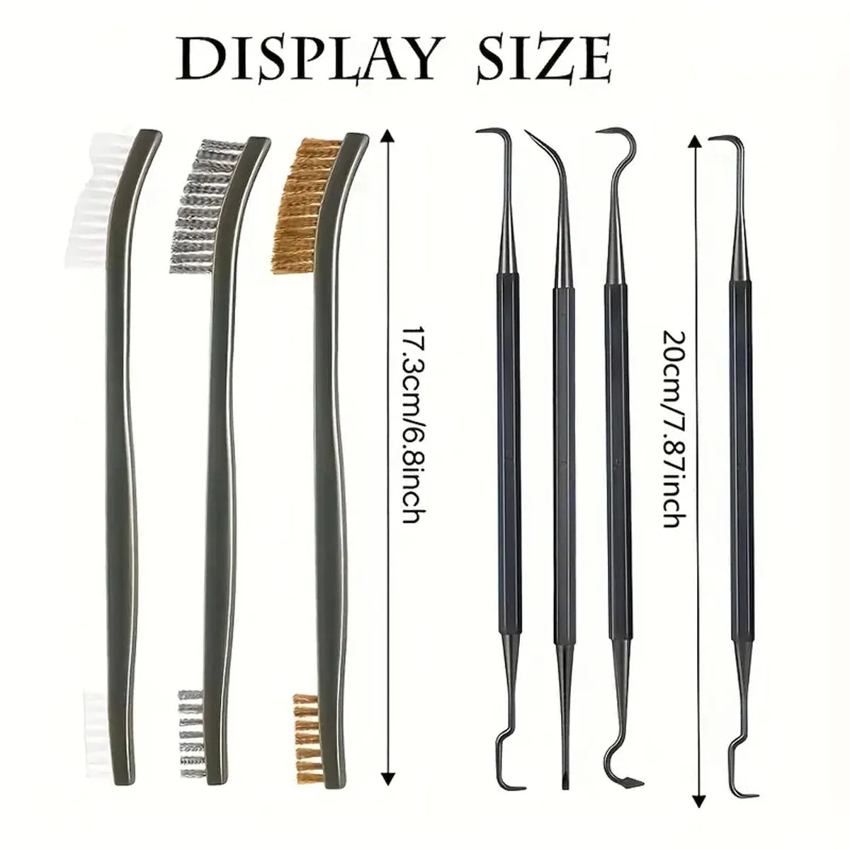3/4/7-Pack Double-Ended Hook & Wire Brush Set – Reusable Cleaning & Polishing Brushes for Car, Home & DIY