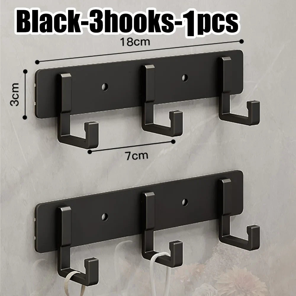 Heavy-Duty Adhesive Wall-Mounted Towel and Clothes Hook - No-Drill Stainless Steel Multi-Hook for Bathroom and Kitchen