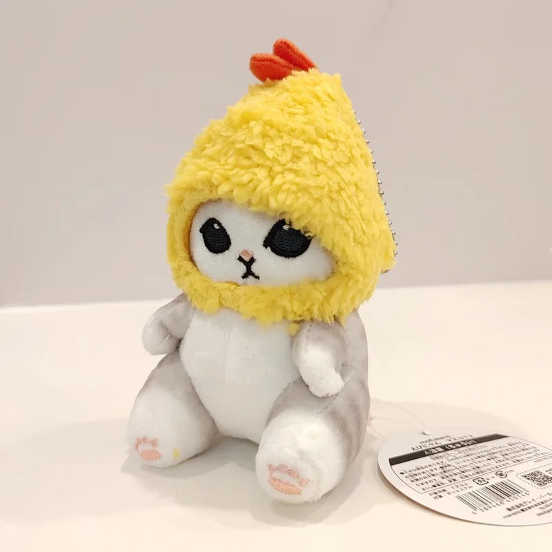Kawaii Tempura Shrimp-Shark Cat Plush Keychain 5.1 in (13 cm) Cute Anime Bag Charm