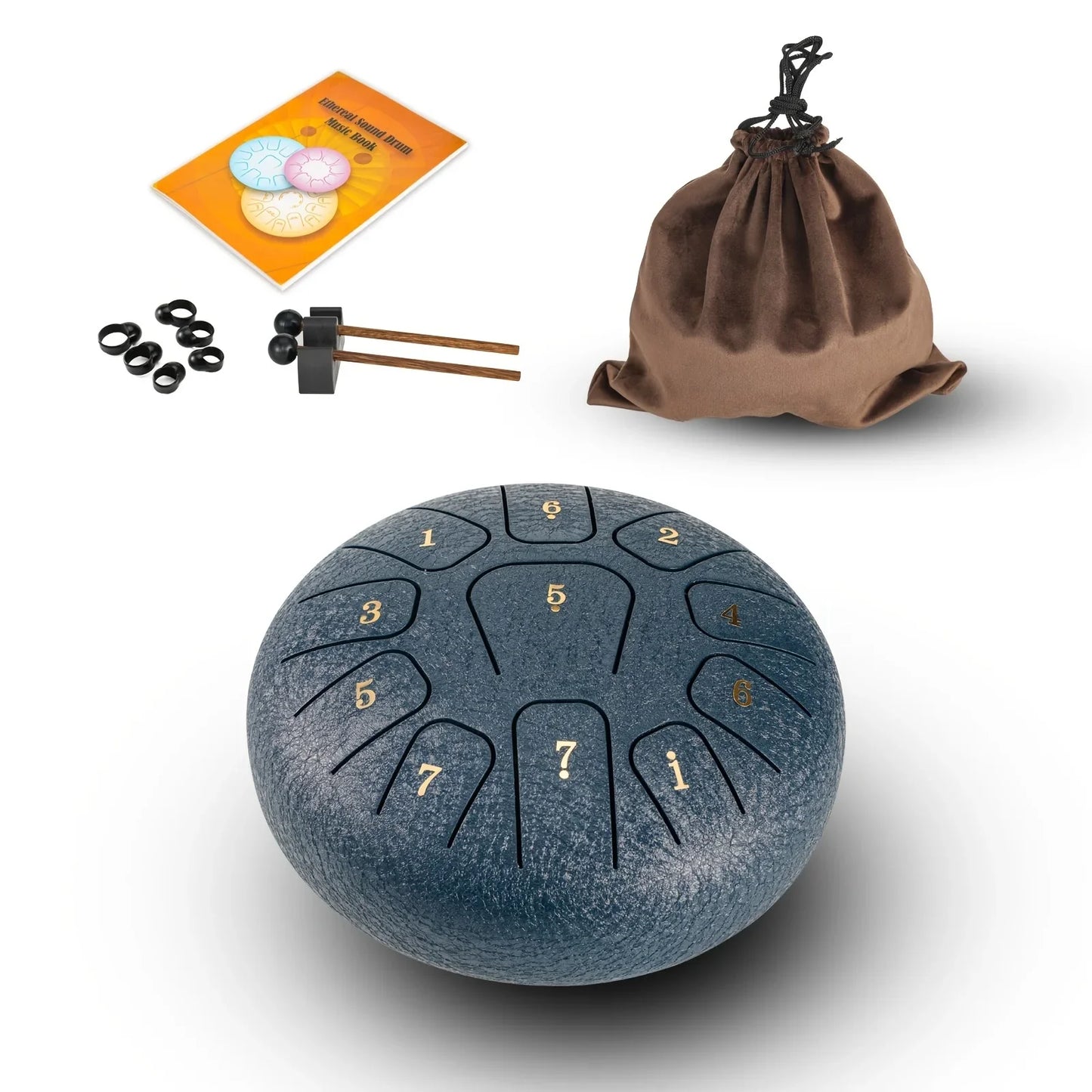 6-Inch (15.2 cm) 11-Note Steel Tongue Drum - Portable Handpan for Meditation, Yoga & Sound Healing