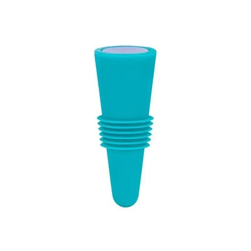Silicone Wine Bottle Stopper with Stainless Steel Top - Leakproof Reusable Champagne & Beverage Sealer
