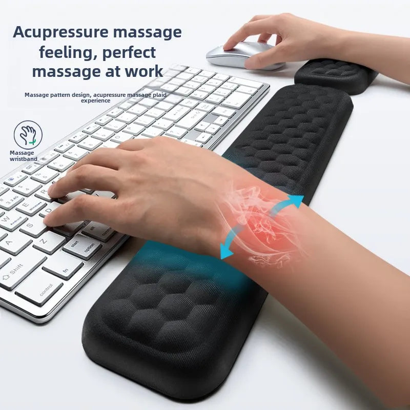 Ergonomic Memory Foam Wrist Rest for Keyboard & Mouse - Non-Slip Wrist Support for Office Laptop & Desktop